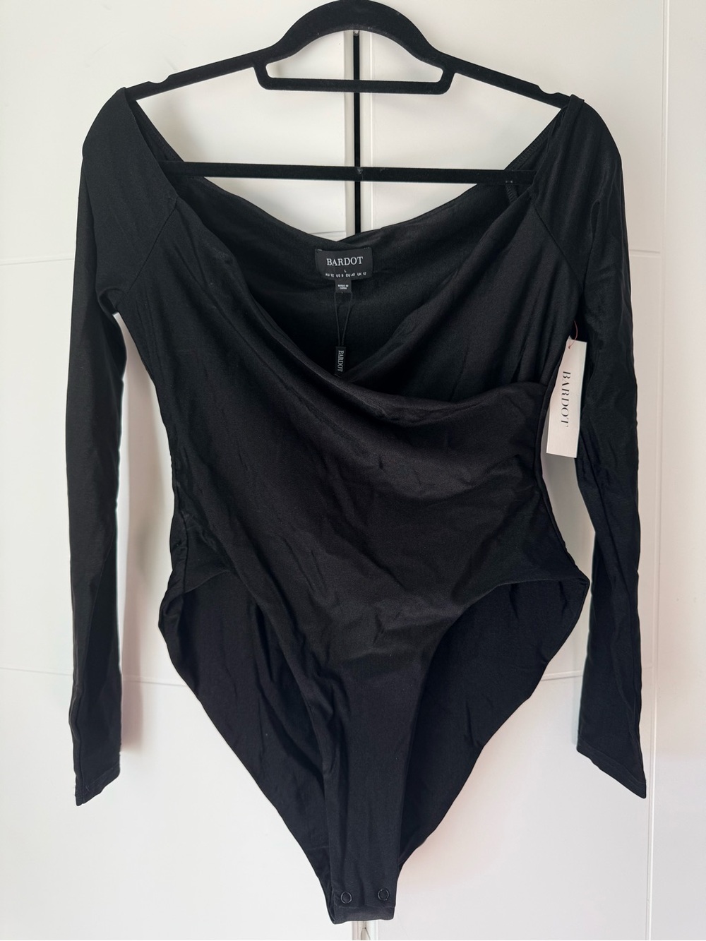 Bardot Cat Off Shoulder Long Sleeve Bodysuit NWT